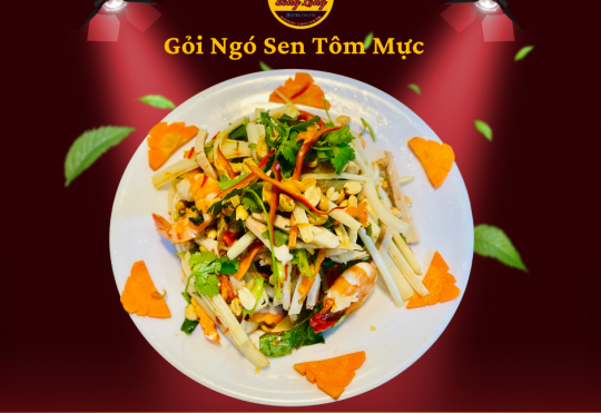 GỎI NGÓN SEN TÔM MỰC 